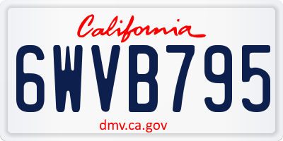 CA license plate 6WVB795