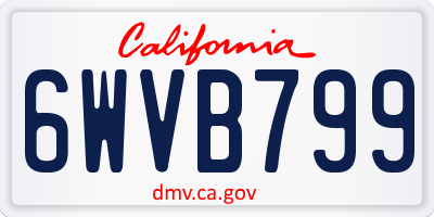 CA license plate 6WVB799