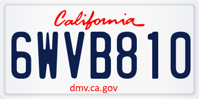 CA license plate 6WVB810