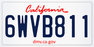 CA license plate 6WVB811