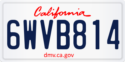 CA license plate 6WVB814