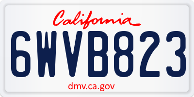 CA license plate 6WVB823
