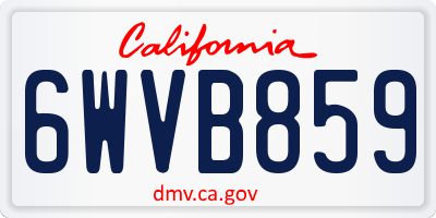 CA license plate 6WVB859
