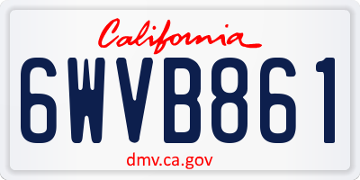CA license plate 6WVB861