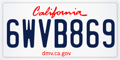 CA license plate 6WVB869