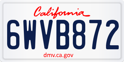 CA license plate 6WVB872