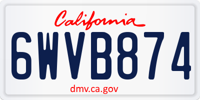 CA license plate 6WVB874