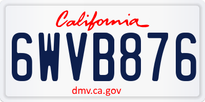CA license plate 6WVB876