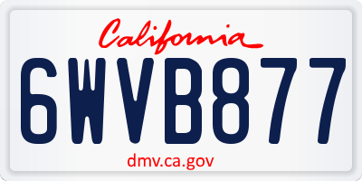 CA license plate 6WVB877