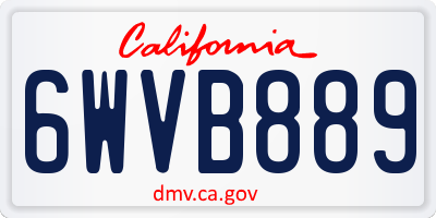 CA license plate 6WVB889
