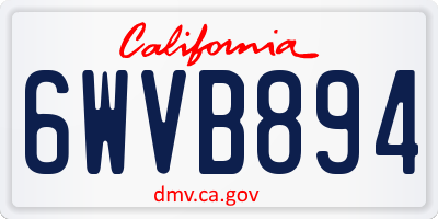 CA license plate 6WVB894