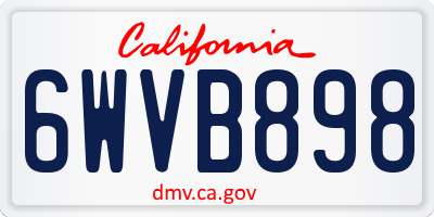 CA license plate 6WVB898