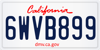 CA license plate 6WVB899