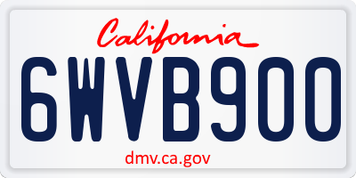 CA license plate 6WVB900