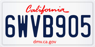 CA license plate 6WVB905