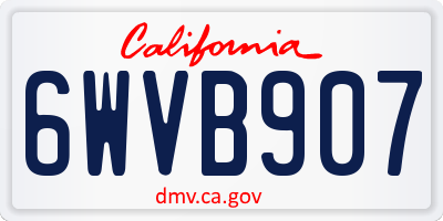CA license plate 6WVB907