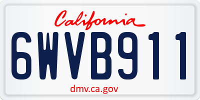 CA license plate 6WVB911