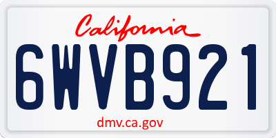 CA license plate 6WVB921