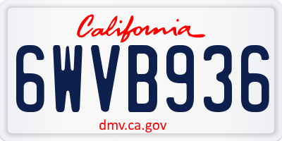 CA license plate 6WVB936