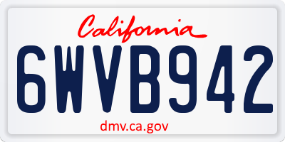 CA license plate 6WVB942