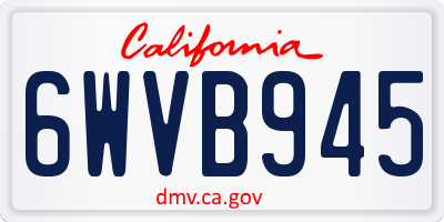 CA license plate 6WVB945