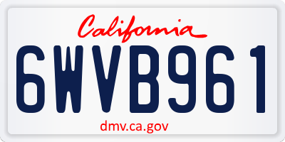 CA license plate 6WVB961