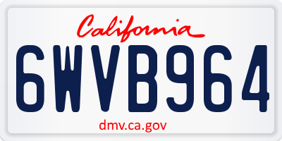 CA license plate 6WVB964