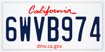 CA license plate 6WVB974