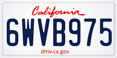 CA license plate 6WVB975