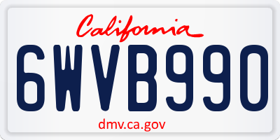 CA license plate 6WVB990