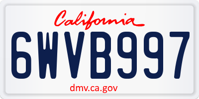 CA license plate 6WVB997