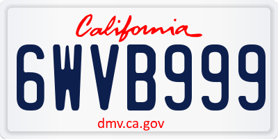 CA license plate 6WVB999