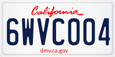 CA license plate 6WVC004