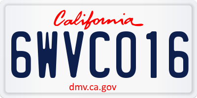 CA license plate 6WVC016