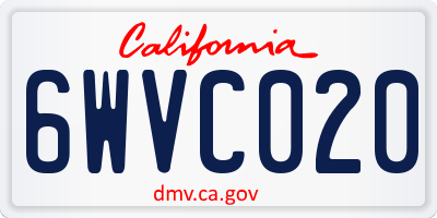 CA license plate 6WVC020