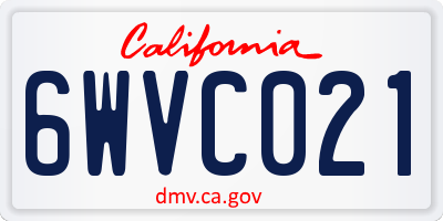 CA license plate 6WVC021