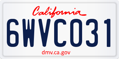 CA license plate 6WVC031