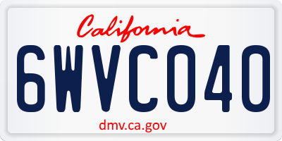 CA license plate 6WVC040