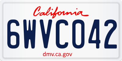 CA license plate 6WVC042