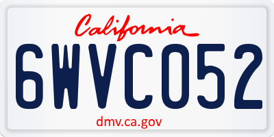 CA license plate 6WVC052