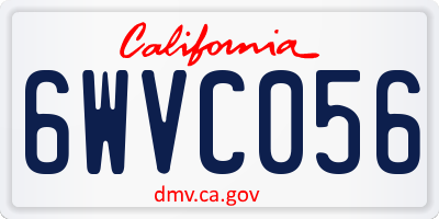 CA license plate 6WVC056