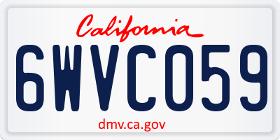 CA license plate 6WVC059