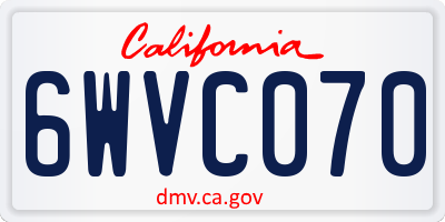 CA license plate 6WVC070