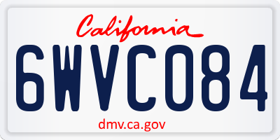 CA license plate 6WVC084