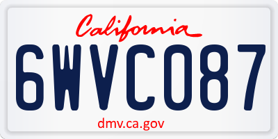CA license plate 6WVC087