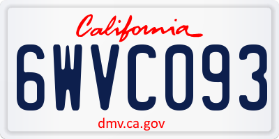 CA license plate 6WVC093