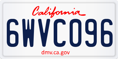 CA license plate 6WVC096
