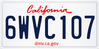 CA license plate 6WVC107