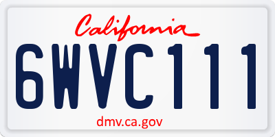 CA license plate 6WVC111