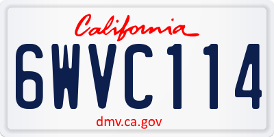 CA license plate 6WVC114